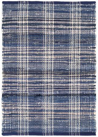 Denim Plaid Handwoven Cotton Rug