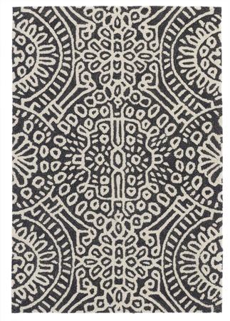 Temple Charcoal Hand Micro Hooked Wool Rug