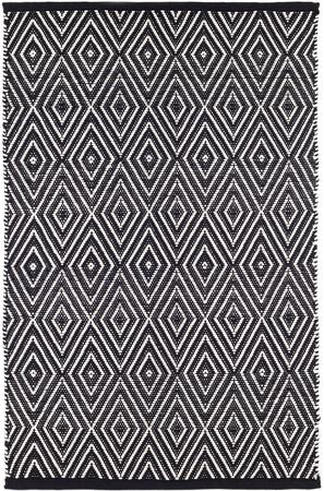 Diamond Black/Ivory Handwoven Indoor/Outdoor Rug