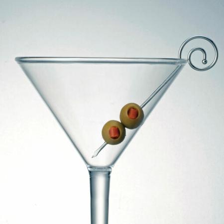 Spiral Stainless Steel Martini Picks, Set of 6