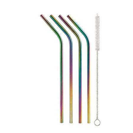 Rainbow Drinking Straw with Brush