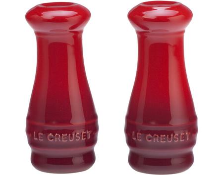 LE CREUSET SALT AND PEPPER SHAKERS CERISE