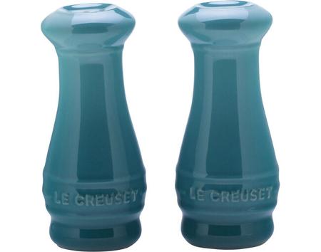 LE CREUSET SALT AND PEPPER SHAKERS CARIBBEAN