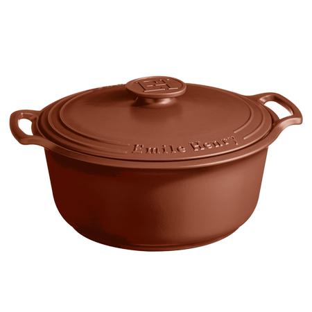 Emile Henry Sienna Red 6qt Round Stew Pot