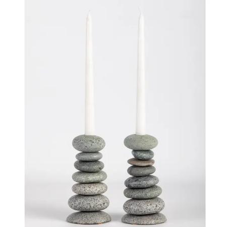 Cairn Stone Candlestick, individual