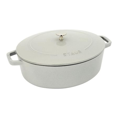 STAUB 6.25 QUART WIDE OVAL DUTCH OVAL WHITE TRUFFLE