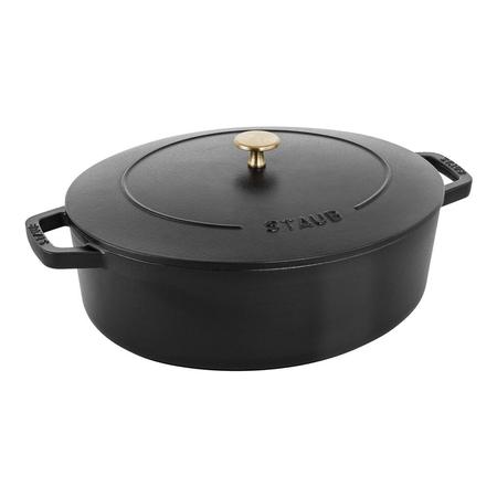 STAUB 6.25 QUART WIDE OVAL DUTCH OVAL BLACK MATTE