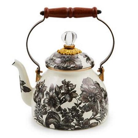 Mackenzie Childs Sterling English Garden 2 Quart Tea Kettle