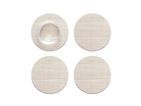 CHILEWICH MINI BASKETWEAVE COASTERS PARCHMENT