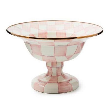 Mackenzie Childs Rosy Check Large Compote