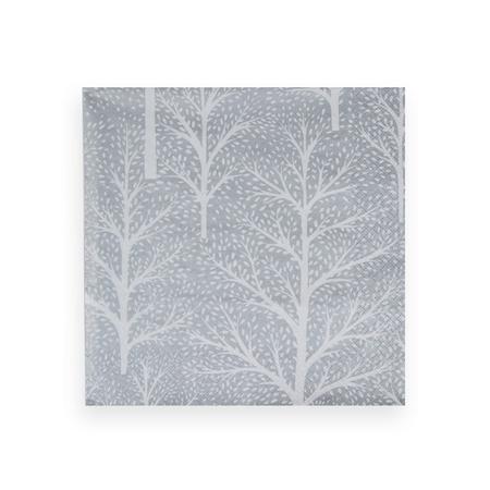 Caspari Winter Trees Silver & White Napkin Dinner