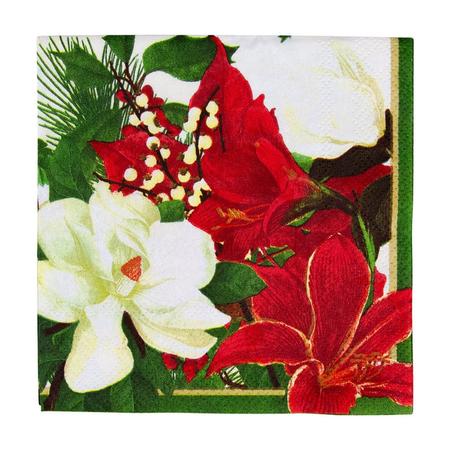 Caspari Christmas Garden Cocktail Napkins