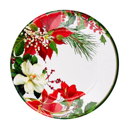 Caspari Christmas Garden Dinner Plates