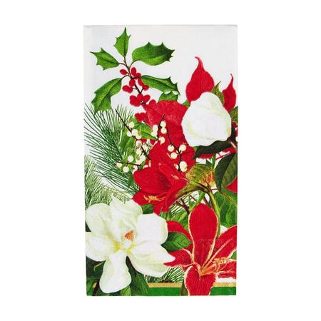 Caspari Christmas Garden Guest Towel Napkins