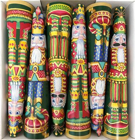 Caspari Cone-Shaped Christmas Crackers, Nutcracker Christmas