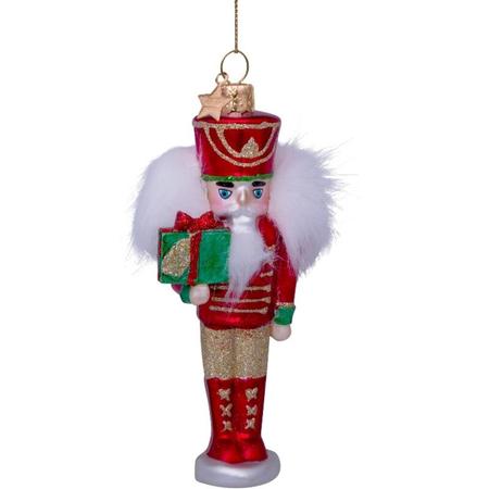 Ornament glass nutcracker red/green