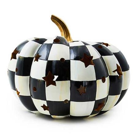 MacKenzie-Childs Courtly Check Illuminated Squashed Star Pumpkin