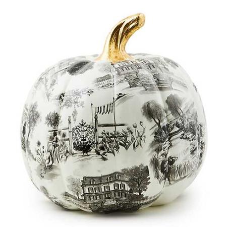 MacKenzie-Childs Black Toile Large Pumpkin