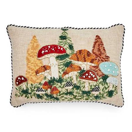 MacKenzie-Childs Mushroom Embellished Lumbar Pillow