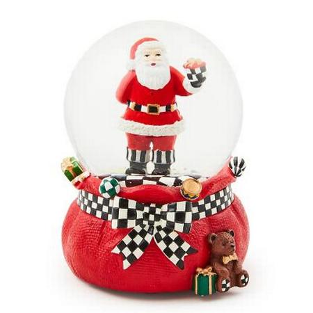 MacKenzie Childs Gift Giving Santa Snow Globe