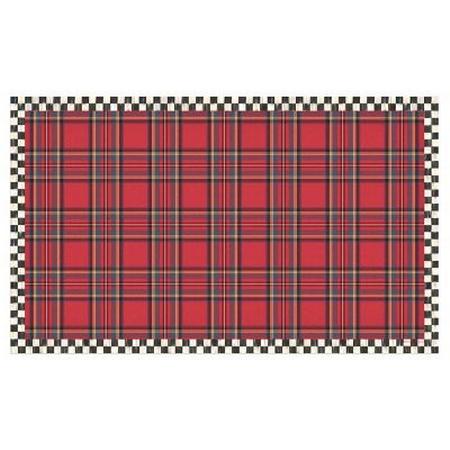 MacKenzie Childs Tartan Red 3' x 5' Floor Mat