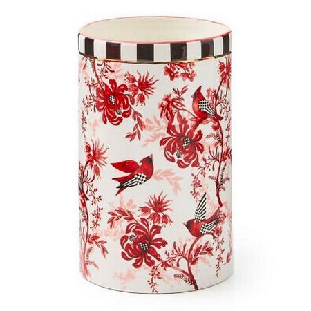 MacKenzie Childs Cardinal Toile Short Vase