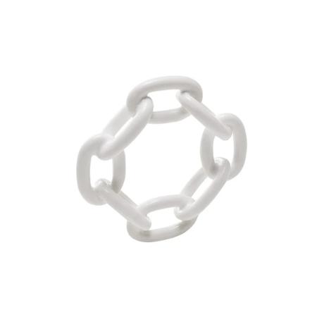 KIM SEYBERT INC Enamel Chain Link Napkin Ring in White