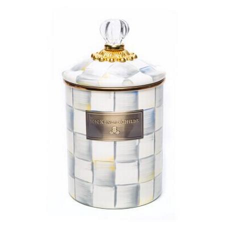 MacKenzie Childs Sterling Check Medium Canister