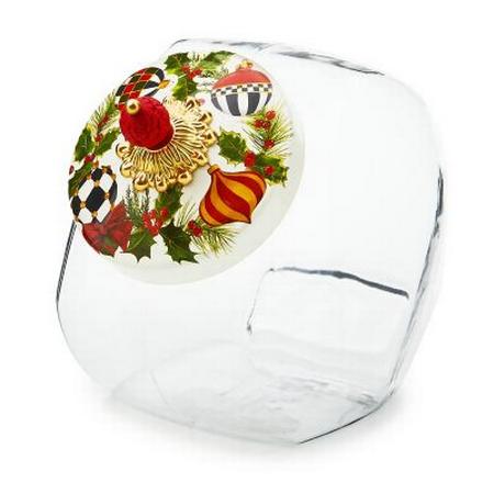 MacKenzie Childs Cookie Jar with Deck the Halls Lid