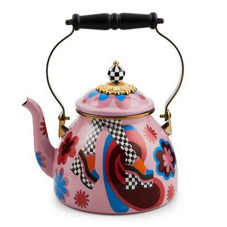 MacKenzie Childs Go Go 2 Quart Tea Kettle