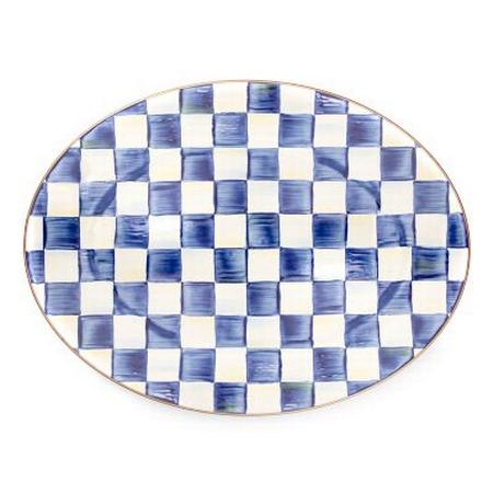 MacKenzie Childs Royal Check Medium Oval Platter