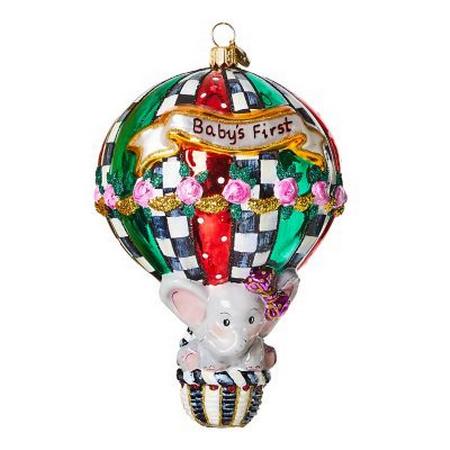 MacKenzie Childs Baby's First Balloon Glass Ornament