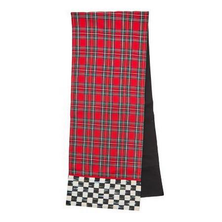 MacKenzie Childs Red Tartan Check Table Runner