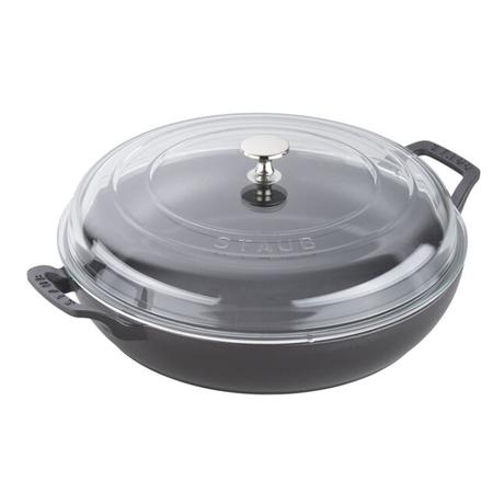 Staub 3.5qt Braiser With Glass Lid, Black Matte