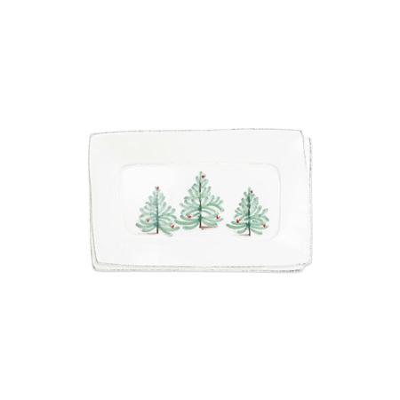 Vietri Lastra Holiday Small Rectangular Tray