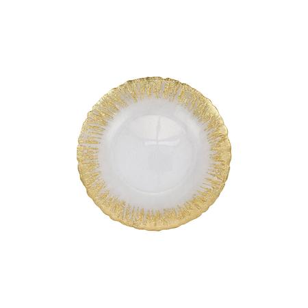 Vietri Rufolo Glass Gold Brushstroke Canape Plate