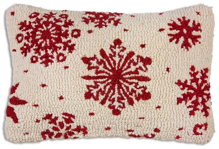 Chandler Four Corners Frosty Flakes Hooked Wool Pillow