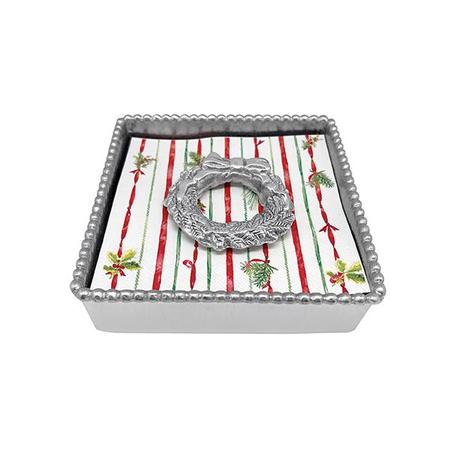 Mariposa Wreath Beaded Napkin Box Set