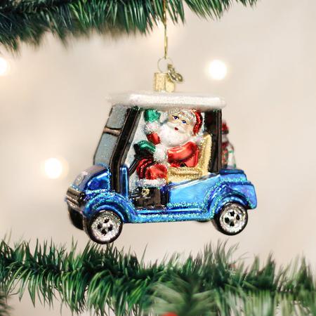 Old World Christmas Golf Cart Santa