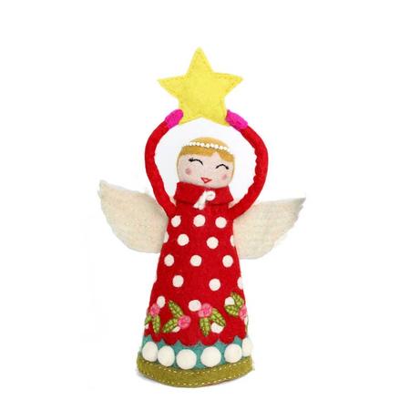 Angel Tree Topper - Joy- Red