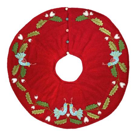 Coo Coo Bird Tree Skirt - Red