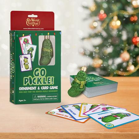 Old World Christmas Go Pickle! Game & Ornament