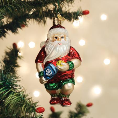 Old World Christmas Pickleball Santa Ornament