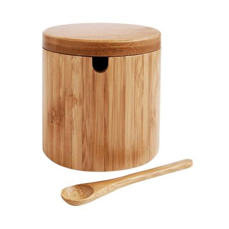 HIC Helen's Asian Kitchen Salt Box with Lid and Spoon, 7oz