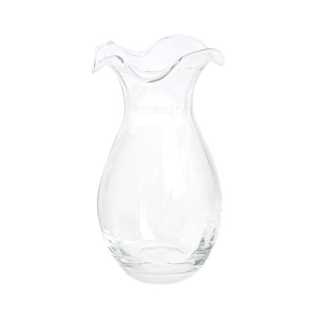 Vietri Hibiscus Glass Vertical Fluted Small Vase - Clear