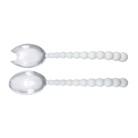 Maraposa White Pearled Salad Servers