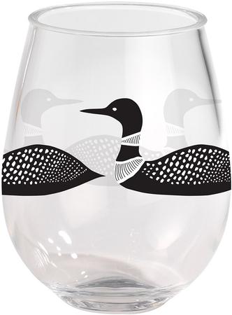 Merritt Loons 15 oz. Stemless Wine