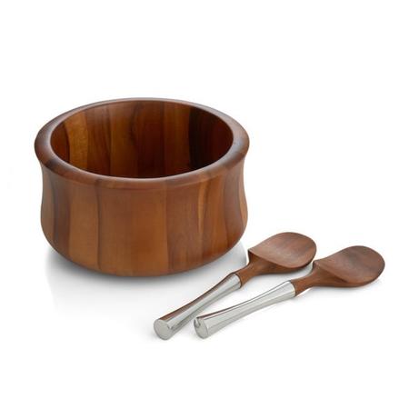 Nambe Nara Salad Bowl with Servers