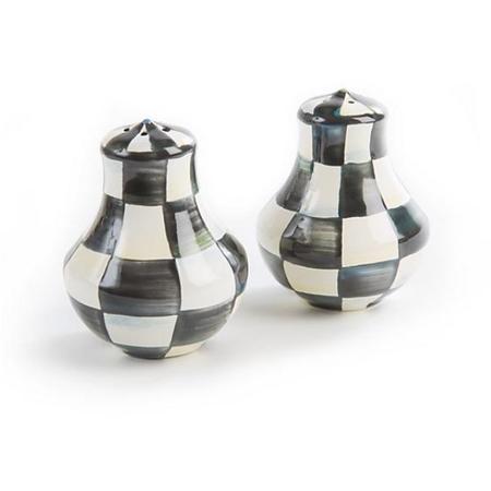 Mackenzie Childs Courtly Check Enamel Salt and Pepper Shakers