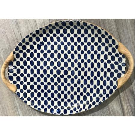 Terrafirma Ceramics Handled Bowl Dot Cobalt